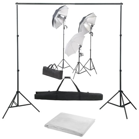 Kit de studio photo avec ensemble d'éclairage et toile de fond 
