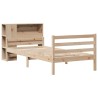 Lit bibliothèque sans matelas 90x200 cm bois de pin massif 