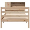 Lit bibliothèque sans matelas 90x200 cm bois de pin massif 