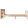 Lit bibliothèque sans matelas 90x200 cm bois de pin massif 