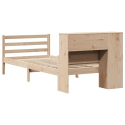 Lit bibliothèque sans matelas 90x200 cm bois de pin massif 