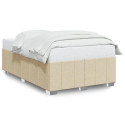 Cadre de lit sans matelas crème 120x190 cm tissu 