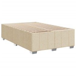 Cadre de lit sans matelas crème 120x190 cm tissu 