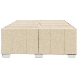 Cadre de lit sans matelas crème 120x190 cm tissu 