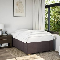 Cadre de lit sans matelas marron foncé 120x190 cm tissu 