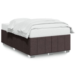 Cadre de lit sans matelas marron foncé 120x190 cm tissu 