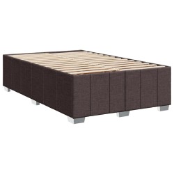 Cadre de lit sans matelas marron foncé 120x190 cm tissu 