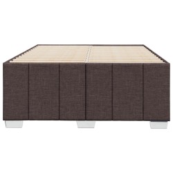 Cadre de lit sans matelas marron foncé 120x190 cm tissu 