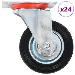 24 pcs Roulettes pivotantes 100 mm 