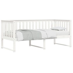 Lit de jour sans matelas blanc 90x200 cm bois de pin massif 