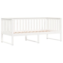 Lit de jour sans matelas blanc 90x200 cm bois de pin massif 