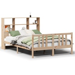 Lit bibliothèque sans matelas 120x200 cm bois de pin massif 