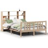 Lit bibliothèque sans matelas 120x200 cm bois de pin massif 