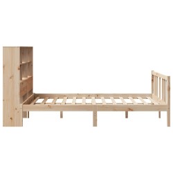 Lit bibliothèque sans matelas 120x200 cm bois de pin massif 