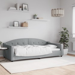Lit de repos gris clair 100x200 cm tissu 