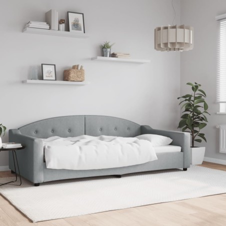 Lit de repos gris clair 100x200 cm tissu 