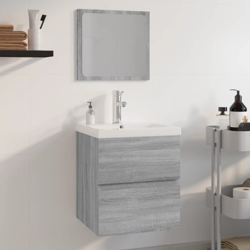 Meubles de salle de bain Sonoma gris Bois d'ingénierie 