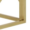 Table basse doré acier inoxydable et bois de mélèze massif 