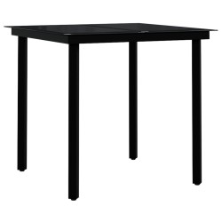 Ensemble à manger de jardin 3 pcs Marron et noir 