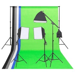 Kit d'éclairage studio photo avec toiles de fond et réflecteur 