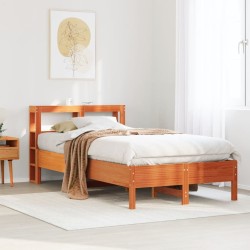 Cadre de lit sans matelas cire marron 90x200 cm bois pin massif 