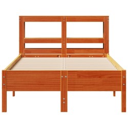 Cadre de lit sans matelas cire marron 90x200 cm bois pin massif 