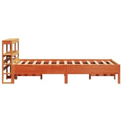 Cadre de lit sans matelas cire marron 90x200 cm bois pin massif 