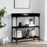 Table console avec étagères noir 75x30x80 cm 