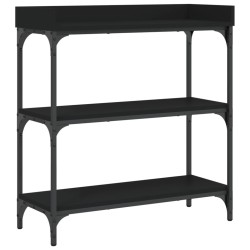 Table console avec étagères noir 75x30x80 cm 