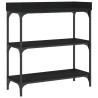 Table console avec étagères noir 75x30x80 cm 