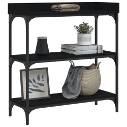 Table console avec étagères noir 75x30x80 cm 
