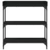 Table console avec étagères noir 75x30x80 cm 