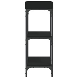 Table console avec étagères noir 75x30x80 cm 