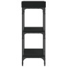 Table console avec étagères noir 75x30x80 cm 