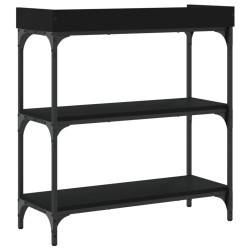 Table console avec étagères noir 75x30x80 cm 