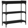 Table console avec étagères noir 75x30x80 cm 