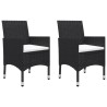 Ensemble de bistro de jardin 3 pcs rotin et bois d’acacia noir 