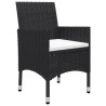 Ensemble de bistro de jardin 3 pcs rotin et bois d’acacia noir 