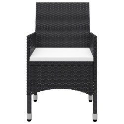 Ensemble de bistro de jardin 3 pcs rotin et bois d’acacia noir 