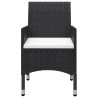 Ensemble de bistro de jardin 3 pcs rotin et bois d’acacia noir 