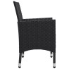 Ensemble de bistro de jardin 3 pcs rotin et bois d’acacia noir 