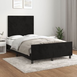Cadre de lit sans matelas noir 120x190 cm velours 