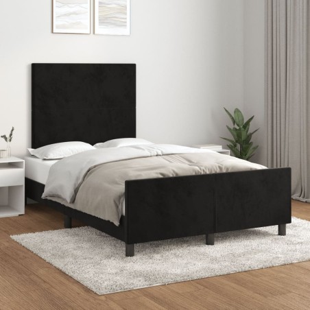Cadre de lit sans matelas noir 120x190 cm velours 