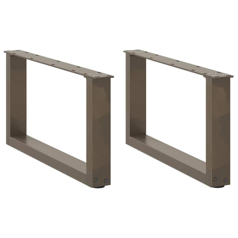 Pieds de table basse en U 2 pièces Acier naturel 60 x (30-31) cm Acier 