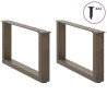 Pieds de table basse en U 2 pièces Acier naturel 60 x (30-31) cm Acier 