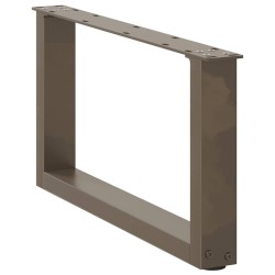 Pieds de table basse en U 2 pièces Acier naturel 60 x (30-31) cm Acier 