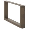 Pieds de table basse en U 2 pièces Acier naturel 60 x (30-31) cm Acier 
