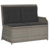 Banc inclinable de jardin avec coussins gris résine tressée 