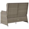 Banc inclinable de jardin avec coussins gris résine tressée 