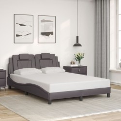 Cadre de lit sans matelas gris 140x200 cm similicuir 